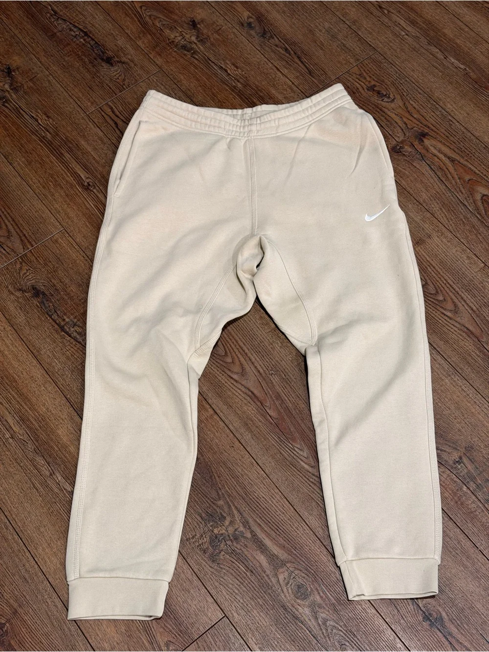 Nike Beige Fleece Jogger Bottoms